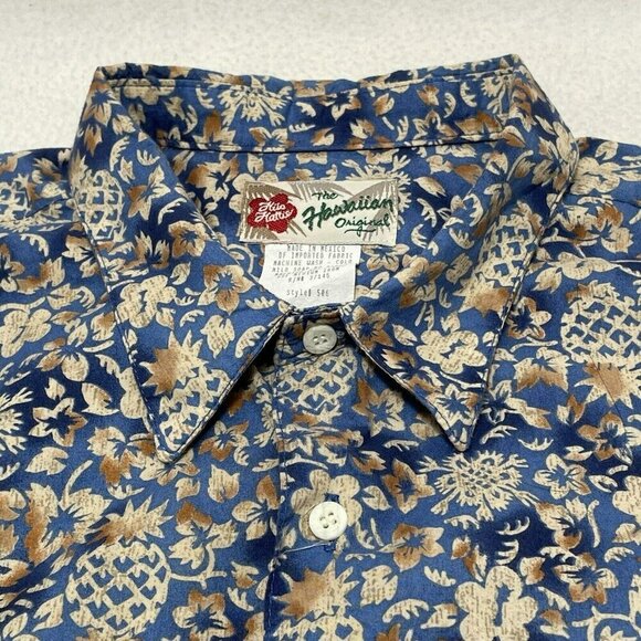 Vintage Hilo Hattie Hawaiian Hawaii Shirt Men Size XL Pineapple Aloha Tropical - Picture 3 of 9
